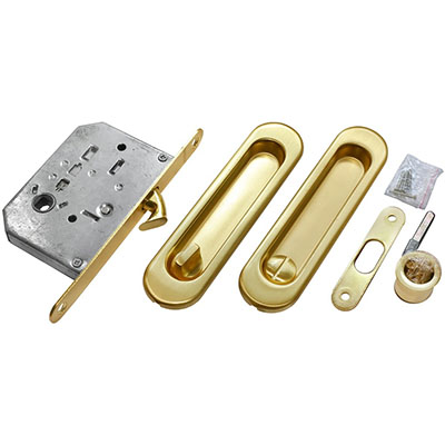 Комплект - ручки, сантехническая защелка MHS150 WC SG